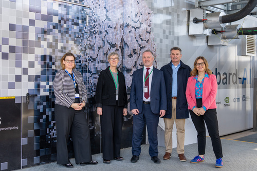 From L-R outside Isambard-AI: Katy Riddington, Chief Portfolio Officer at NCC, Professor Judith Squires, Deputy Vice-Chancellor and Provost of the University of Bristol, Steve Reed, Secretary of State for Housing, Communities and Local Government, Simon McIntosh-Smith, Director of the Bristol Centre for Supercomputing (BriCS), and Helen Godwin, Mayor of the West of England.